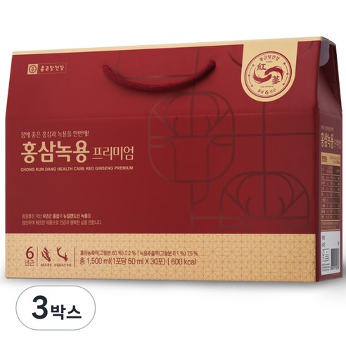 종근당건강 홍삼녹용 프리미엄, 30회분, 1.5L, 3박스