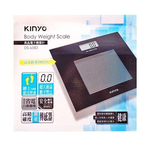 INTL:kinyo INTL:body weight scale INTL:黑晶電子體重計 INTL:ds-6583 INTL:高精確度測重傳感器 INTL:體重管理 KINYO 電子體重計 體重計