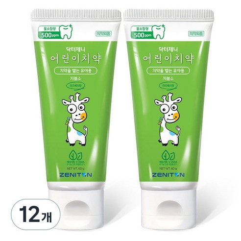 제니튼 닥터제니 어린이 치약, 60g, 12개