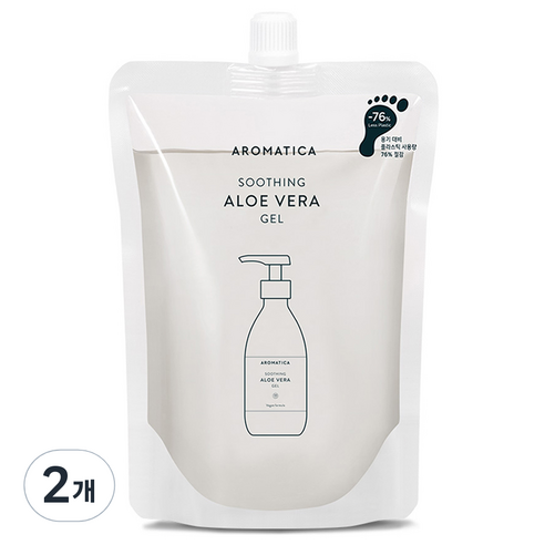 아로마티카 수딩 알로에 베라 젤 리필, 500ml, 2개
