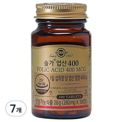 솔가 엽산 400, 100정, 7개