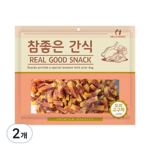 헬로도기 참좋은간식 강아지 건조간식, 오리고구마, 400g, 2개