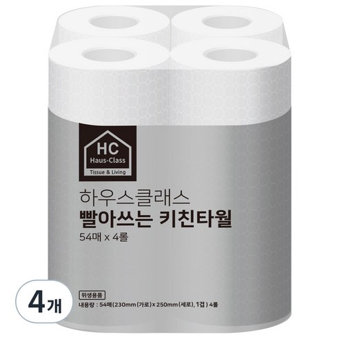 하우스클래스 빨아쓰는 키친타올 54매, 16개