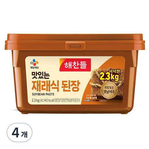 해찬들 재래식 된장, 2.3kg, 4개