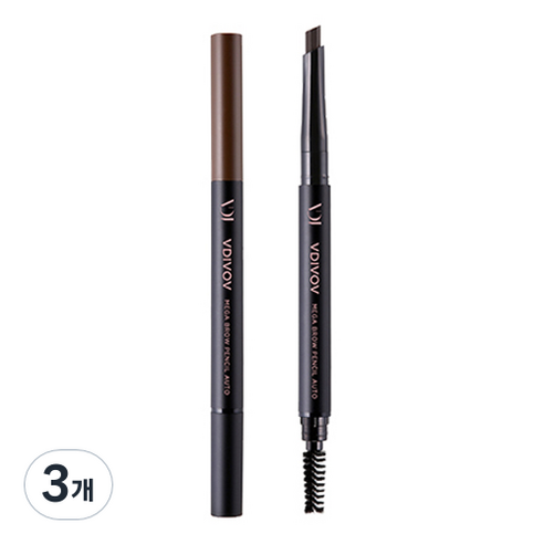 비디보브 메가 브로우 펜슬 오토 0.35g, 3호 다크 브라운, 3개