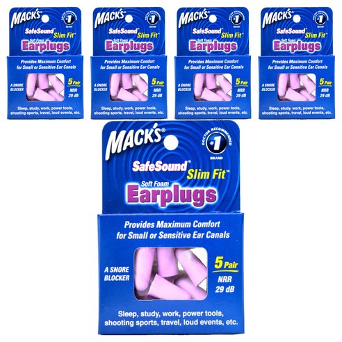 Macks 소프트폼 이어플러그 슬림핏, 5개, 5쌍