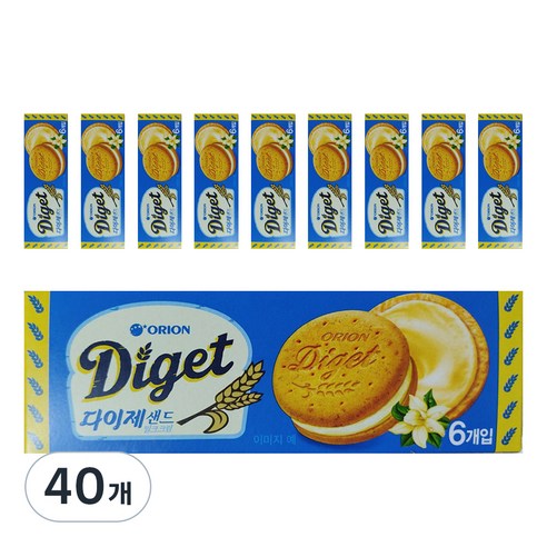 오리온 다이제샌드 밀크크림, 70g, 40개