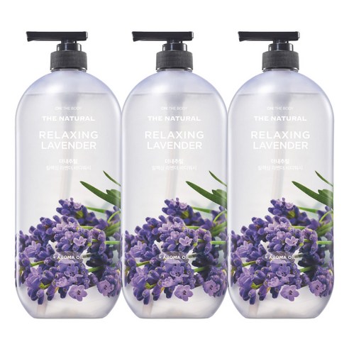 온더바디 더내추럴 바디워시 릴랙싱 라벤더향, 900g, 865ml, 3개