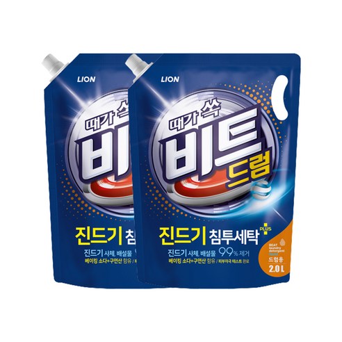 비트 드럼용 액상세제 리필, 2L, 2개