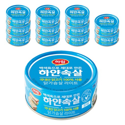 하림 하얀속살 닭가슴살 라이트, 150g, 12개
