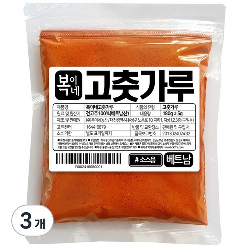 복이네먹거리 베트남 고춧가루 소스분말용, 180g, 3개