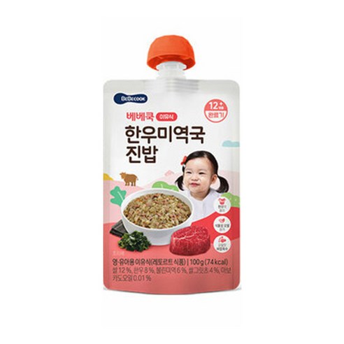 베베쿡 한우 미역국 진밥 실온이유식 완료기 100g, 한우 + 미역 혼합맛, 1개