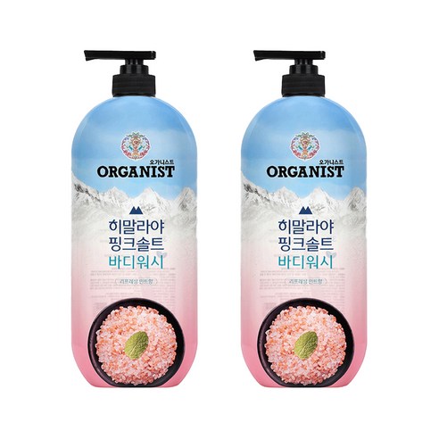 오가니스트 히말라야 핑크솔트 바디워시 민트향, 865ml, 2개