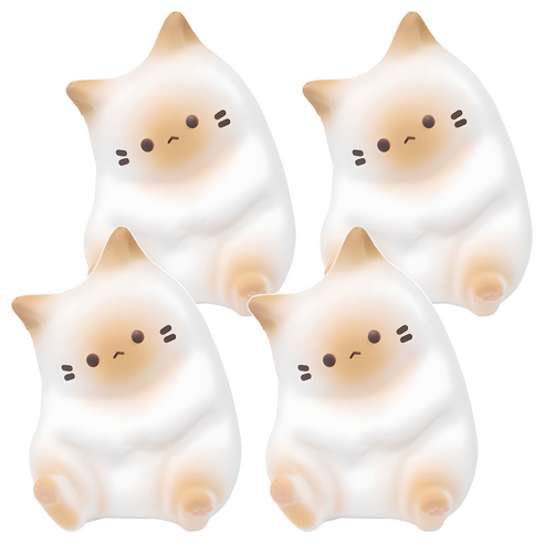 아가플러스 폭신 마시멜로우 고양이 스퀴시 랜덤발송, 4개
