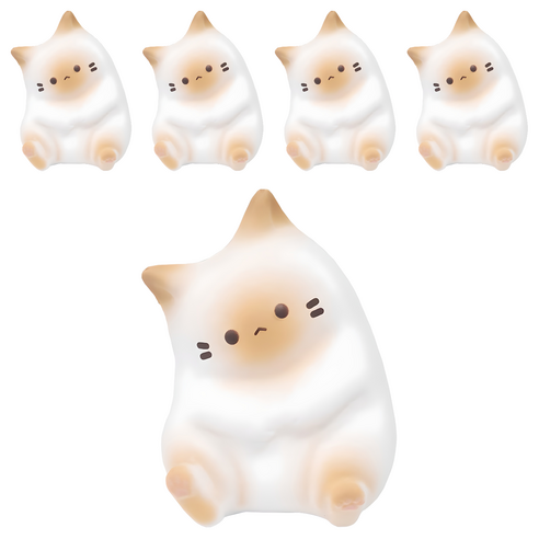 아가플러스 폭신 마시멜로우 고양이 스퀴시 랜덤발송, 5개