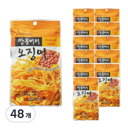 서울지앤비 땅콩버터 오징어, 48개, 18g