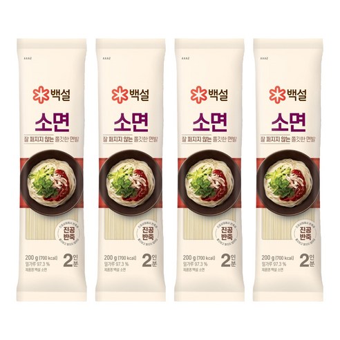 백설 소면, 200g, 4개