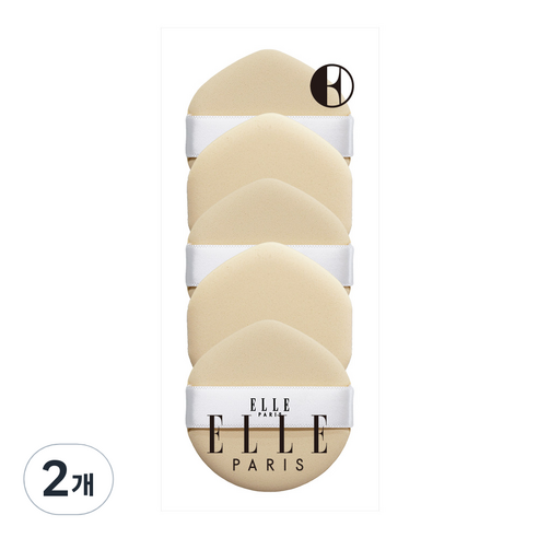 ELLE PARIS 국내산 글로우 쿠션퍼프 5p, 2개, 무향
