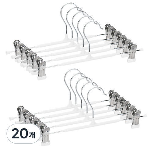 코멧 논슬립 회전형 치마바지걸이, 화이트, 20개