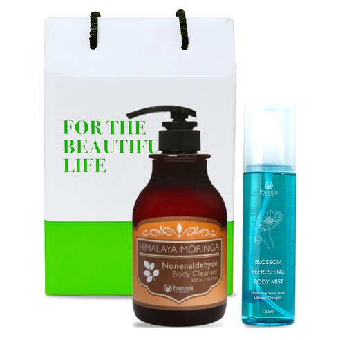 포고니아 노넨알데하이드 바디클렌져 500ml + 블라썸 리프레싱 바디미스트 120ml 세트, 1세트 선물세트/키트
