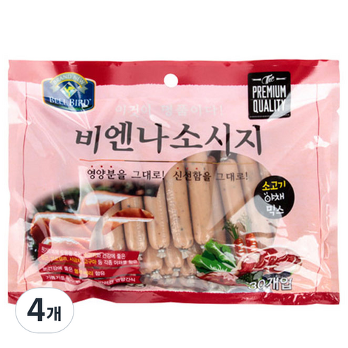 벨버드 반려견 비엔나 소시지 30p, 소고기 + 야채 혼합맛, 450g, 4개