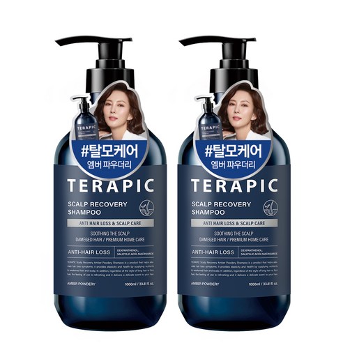 테라픽 스칼프 리커버리 탈모 증상 완화 샴푸 앰버 파우더리, 1000ml, 2개