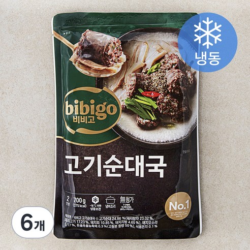 비비고 고기순대국 2인분 (냉동), 700g, 6개