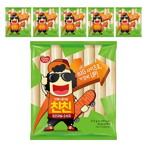 동원 친친 오리지널 소시지, 512g, 6개