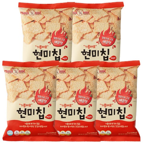 기름제로 현미칩 매운맛, 60g, 15개