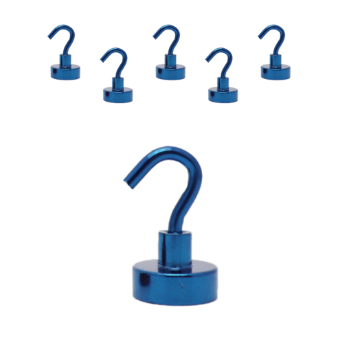 리빙홈디테일 초강력 컬러 고리자석 20mm, 블루, 6개
