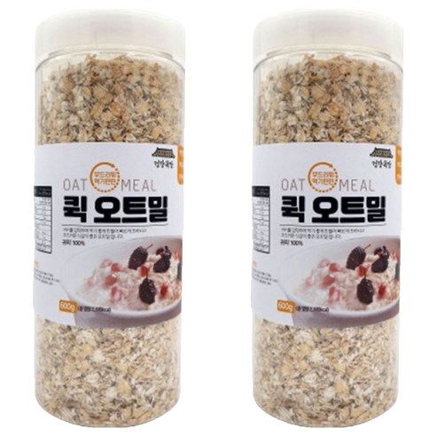 건강곡간 부드러워 먹기편한 퀵 오트밀 통, 600g, 2개