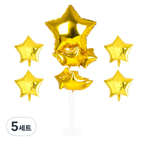 파티쇼 풍선꽂이장식세트 70cm, 별골드, 5세트