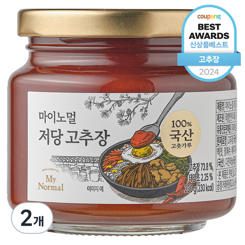 마이노멀 저당 고추장, 230g, 2개