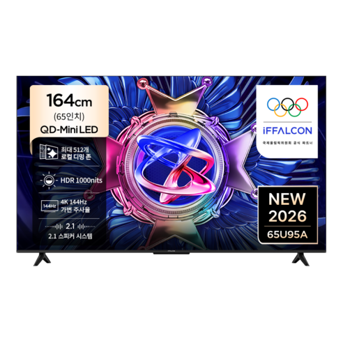 아이팔콘 4K QD Mini LED TV, 65U95A, 방문설치, 벽걸이형, 164cm(65인치)