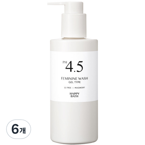해피바스 PH4.5 약산성 쑥 여성 청결제, 6개, 250g