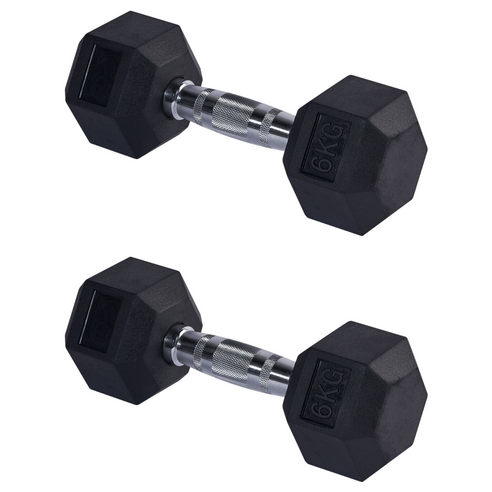 에르고기어 고무 육각아령, 6kg, 2개