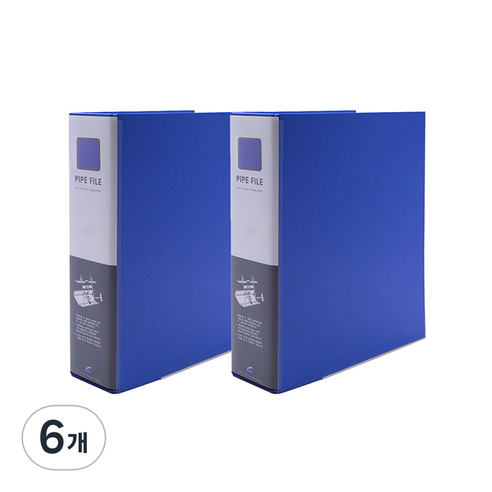 희망사무포인트 2공 파이프 바인더 A4 6X7 민 Br467, 청색, 6개