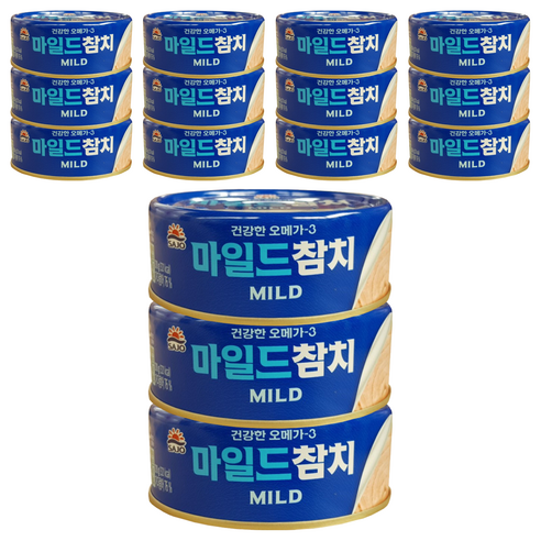 사조참치 사조해표 사조참치 마일드 통조림, 210g, 15개
