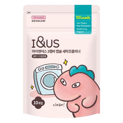 아이앤어스 3챔버 캡슐 세탁조 클리너 10팩, 110g, 1개 세탁기