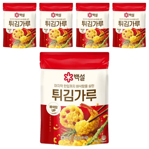 백설 튀김가루, 2kg, 5개