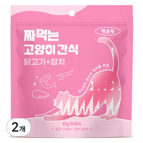 펫스윗 짜먹는 고양이 간식 60p, 닭고기, 참치, 720g, 2개