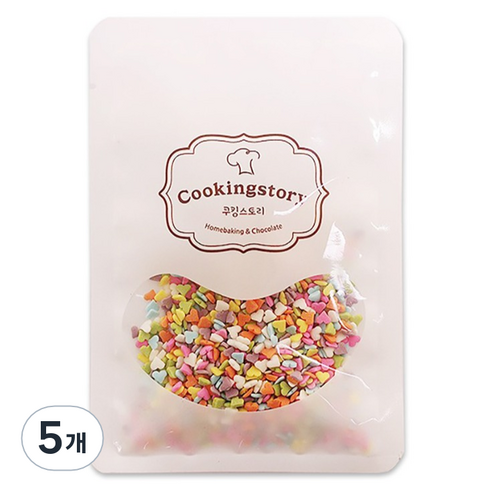 쿠킹스토리 파스텔 미니하트 셰이프 스프링클, 5개, 15g