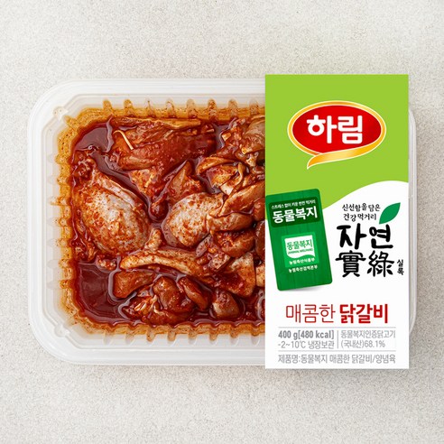 하림 동물복지 자연실록 매콤한 닭갈비, 400g, 1개