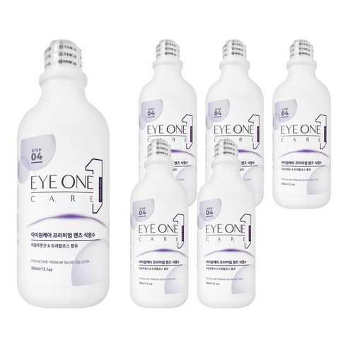 아이원케어 프리미엄 렌즈 식염수, 6개, 360ml