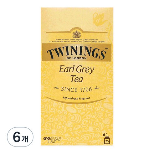트와이닝 얼그레이 티백, 2g, 25개입, 6개