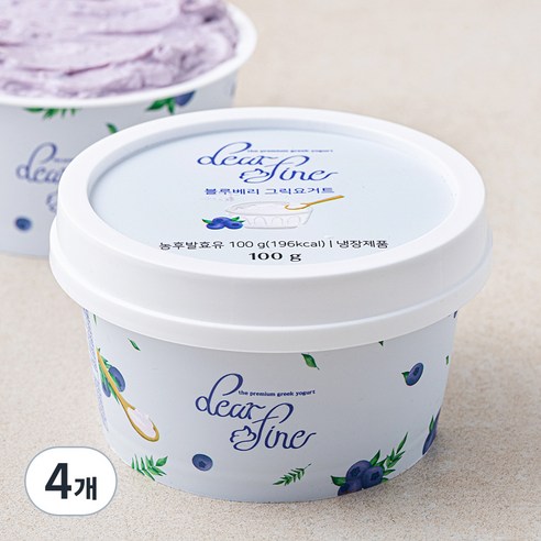 디어파인 블루베리 그릭요거트, 100g, 1개입, 4개