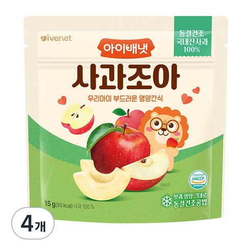 아이배냇 사과 조아 과일칩, 15g, 4개
