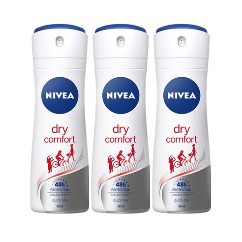 니베아 드라이 콤포트 데오드란트, 60ml, 3개