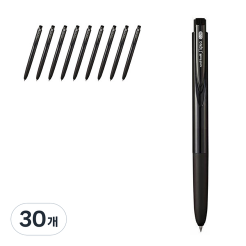 시그노 알티원 노크 젤잉크펜 UMN155 0.28mm, 블랙(24), 30개