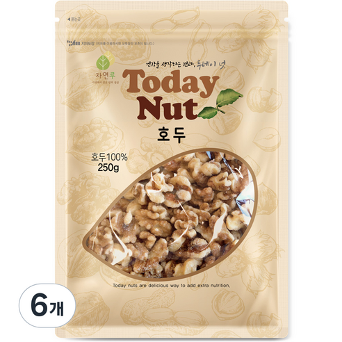 투데이넛 호두, 250g, 6개